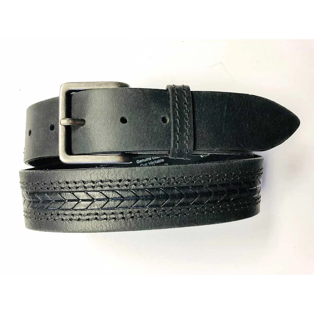 Cowboy Collection Men's Arrow Embossed Leather Belt 3 Cowboy Collection Men's Arrow Embossed Leather Belt