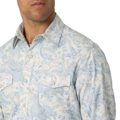 Wrangler Men's Retro Premium Floral Print Snap Shirt -Western Fashion Men img66385 wrangler men s retro premium floral print snap shirt
