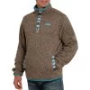 Cinch Men's 1/4 Snap Knit Pullover -Western Fashion Men img70468 cinch men s 1 4 snap knit pullover