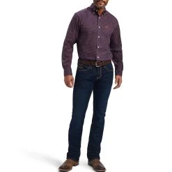 Ariat Men's Wrinkle Free Dylen Fitted Button-Down Shirt -Western Fashion Men img72209 ariat men s wrinkle free dylen fitted button down shirt