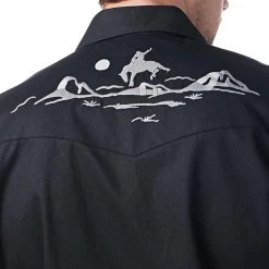 Wrangler X Yellowstone Men's Desertscape Twill Snap Shirt -Western Fashion Men img72765 wrangler x yellowstone men s desertscape twill snap shirt