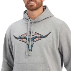 Ariat Men's Horns Southwest Hoodie -Western Fashion Men img73135 ariat men s horns southwest hoodie