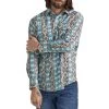 Wrangler Men's Checotah Diamond Print Snap Shirt -Western Fashion Men img74704 wrangler men s checotah diamond print snap shirt