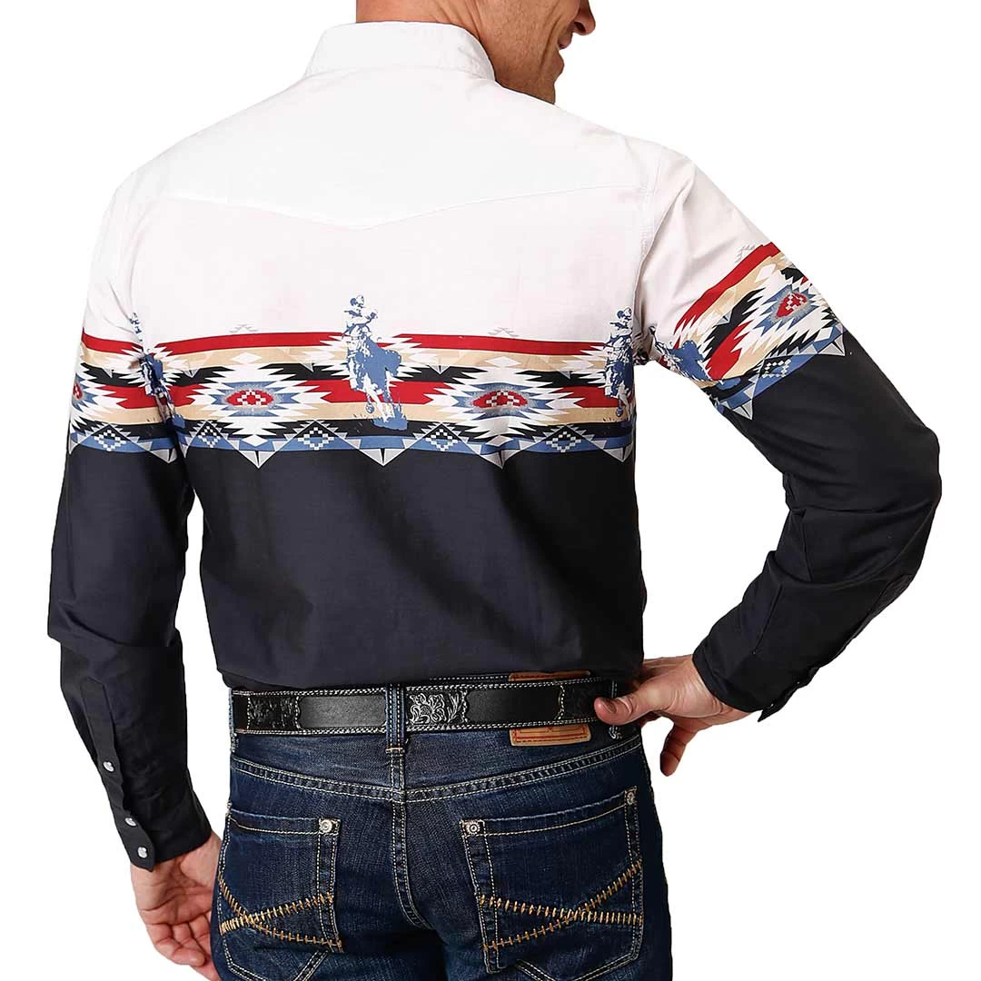 Roper Men's Aztec Border Print Snap Shirt 4 Roper Men's Aztec Border Print Snap Shirt - Image 2