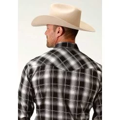 Roper Men's Western Plaid Shirt -Western Fashion Men img75924 roper men s western plaid shirt