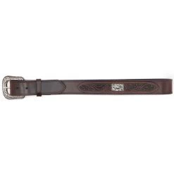 AndWest Men's Tooled And Metal Concho Overlay Belt -Western Fashion Men img81423 andwest men s tooled and metal concho overlay belt