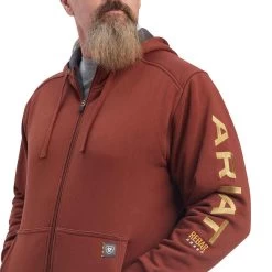 Ariat Men's Rebar All-Weather Full Zip Hoodie 8 Ariat Men's Rebar All-Weather Full Zip Hoodie -Western Fashion Men img81638 ariat men s rebar all weather full zip hoodie