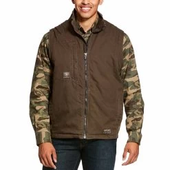 Ariat Men's Rebar Washed DuraCanvas Insulated Vest -Western Fashion Men img84056 ariat men s rebar washed duracanvas insulated vest