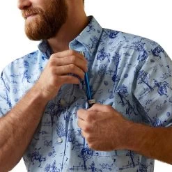 Ariat Men's Jonas Classic Fit Short Sleeve Button-Down Shirt -Western Fashion Men img85276 ariat men s jonas classic fit short sleeve button down shirt