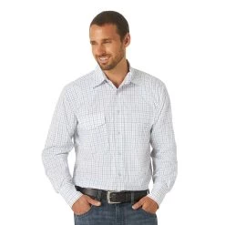 Wrangler Men's Wrinkle Resist Plaid Shirt