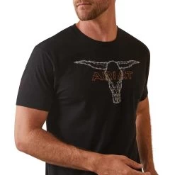 Ariat Men's Barbed Wire Steer Graphic T-Shirt -Western Fashion Men img98214 ariat men s barbed wire steer graphic t shirt