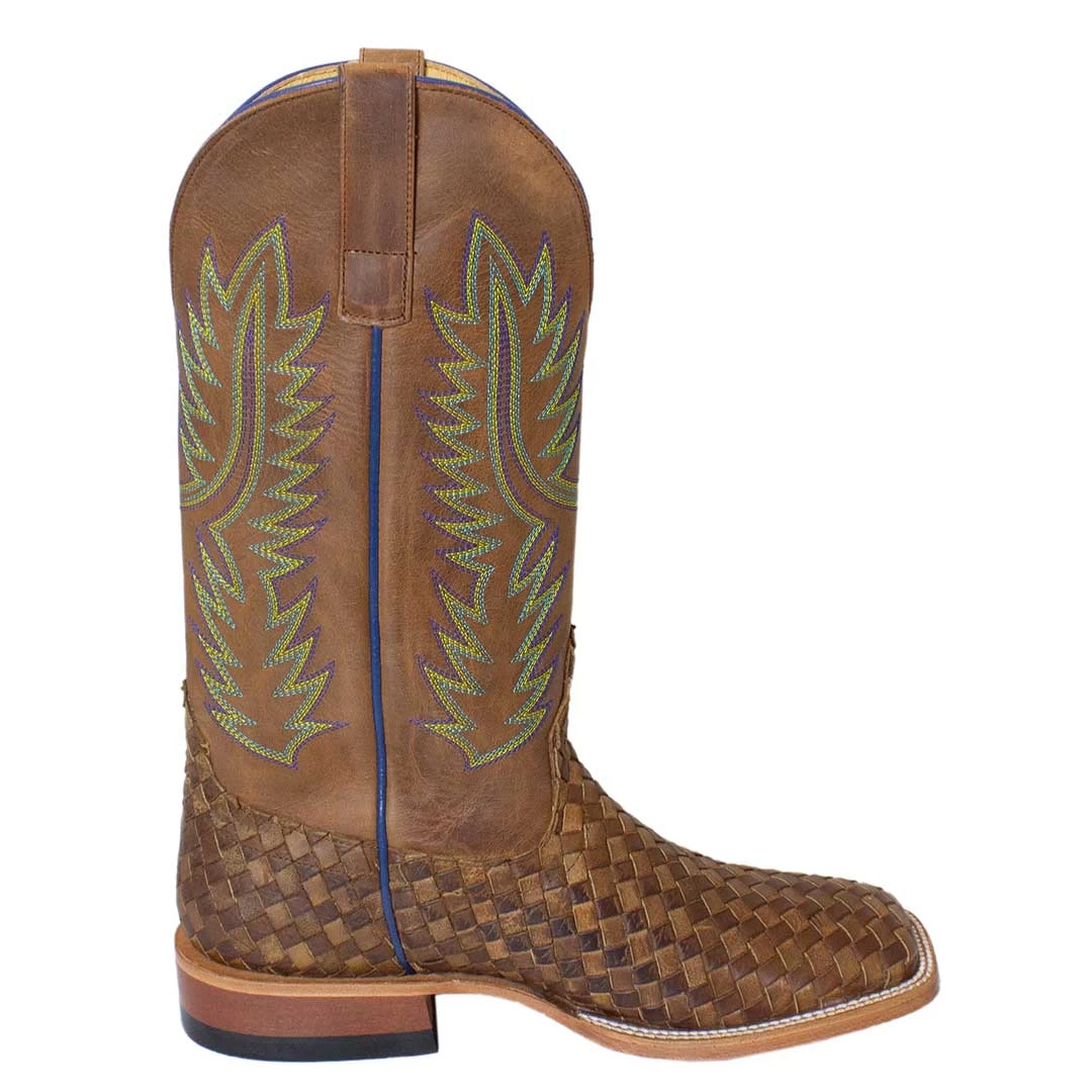 HorsePower Men's Basketweave Square Toe Cowboy Boots 5 HorsePower Men's Basketweave Square Toe Cowboy Boots - Image 3