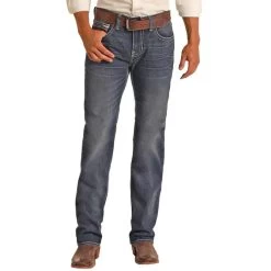 Rock & Roll Denim Men's Regular Tapered Stretch Stackable Bootcut Jeans -Western Fashion Men img99599 rock roll denim men s regular tapered stretch stackable bootcut jeans