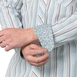 Wrangler Men's 20X Advanced Comfort Stripe Snap Shirt -Western Fashion Men img99743 wrangler men s 20x advanced comfort stripe snap shirt