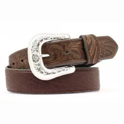 Nocona Men's Tooled Distressed Leather Belt