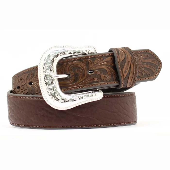 Nocona Men's Tooled Distressed Leather Belt 3 Nocona Men's Tooled Distressed Leather Belt