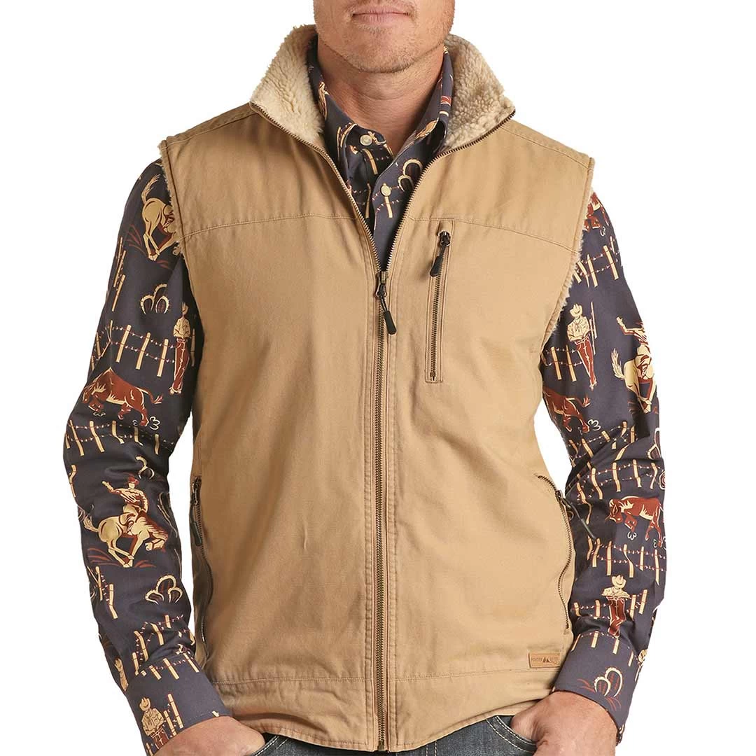 Powder River Outfitters Men's Brushed Cotton Canvas Vest 3 Powder River Outfitters Men's Brushed Cotton Canvas Vest