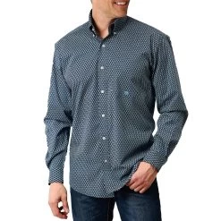 Roper Men's Diamond Print Button-Down Shirt