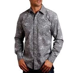 Stetson Men's Floral Print Snap Shirt