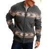 Stetson Men's Steer Skull Full Zip Knit Sweater -Western Fashion Men stetson men s steer skull full zip knit sweater