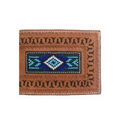 Twisted X Men's Bead Inlay Leather Bi-Fold Wallet