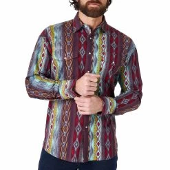 Wrangler Men's Checotah Print Snap Shirt -Western Fashion Men wra MC1278M