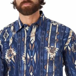 Wrangler Men's Checotah Print Snap Shirt -Western Fashion Men wra MC1280M dtl ead9fcb4 62af 485b bf7a a75102cf8b1d