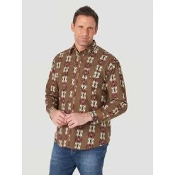 Wrangler Men's Checotah Print Snap Shirt