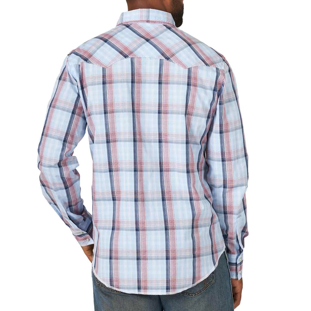 Wrangler Men's Fashion Windowpane Plaid Snap Shirt 4 Wrangler Men's Fashion Windowpane Plaid Snap Shirt - Image 2