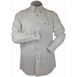 Wrangler Men's Relaxed Fit Geometric Print Button-Down Shirt