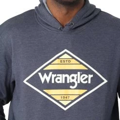 Wrangler Men's Triangle Frame Logo Hoodie -Western Fashion Men wrangler men s triangle frame logo hoodie